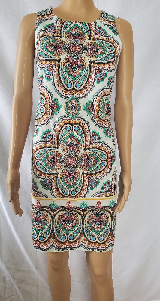 Maggie London Midi Dress-Multi Colored-Size 6
